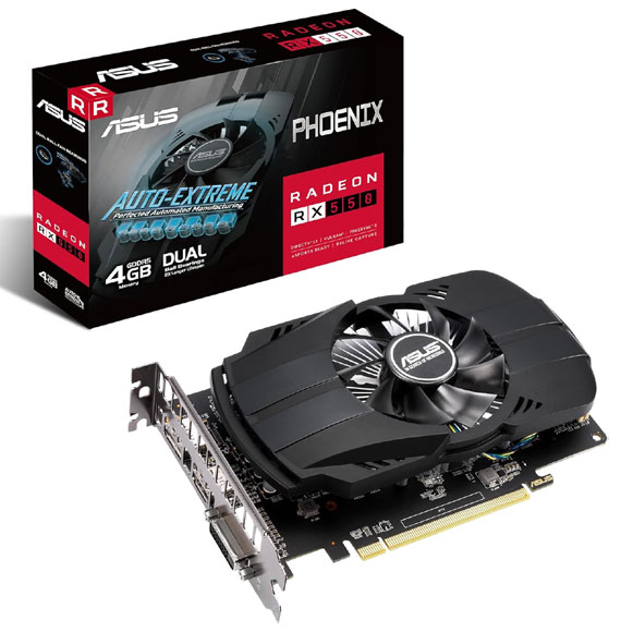 ASUS Phoenix RX 550 AMD Radeon 4GB GDDR5 Graphics Card