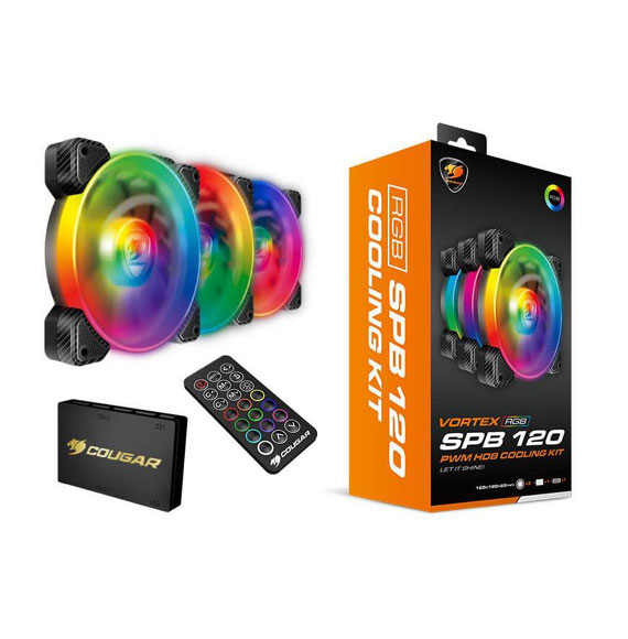 Cougar SPB 120mm RGB Lighting With Remote Controller Cooling Kit (3 Pack)